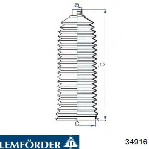 34916 Lemforder Пильник рульового механізму/рейки, лівий