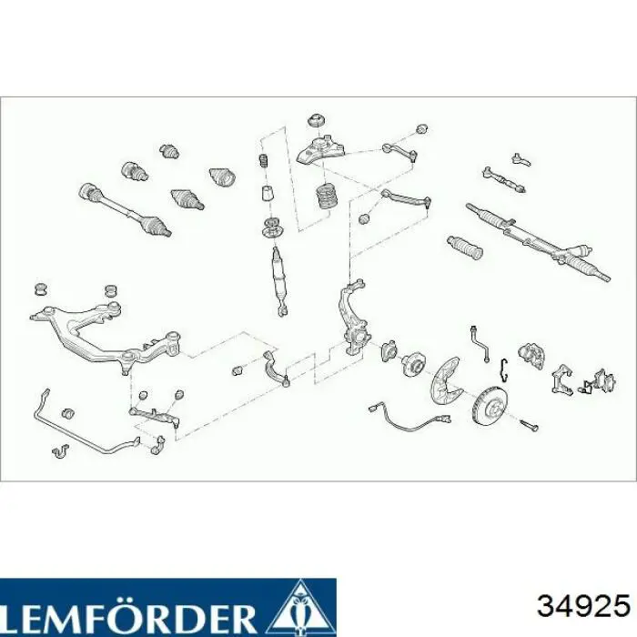 34925 Lemforder Пильник рульового механізму/рейки, правий