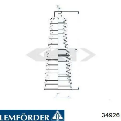 Пильник рульової рейки 34926 Lemforder
