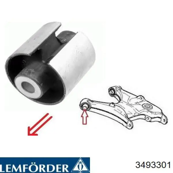 Купити 3493301 Lemforder Сайлентблок заднього нижнього важеля