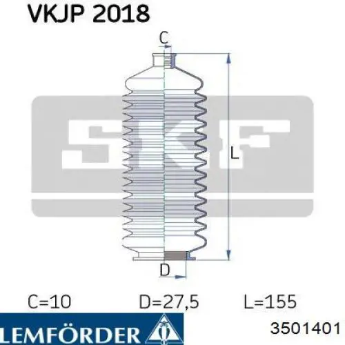 Купити 35014 Lemforder Пильник тяги