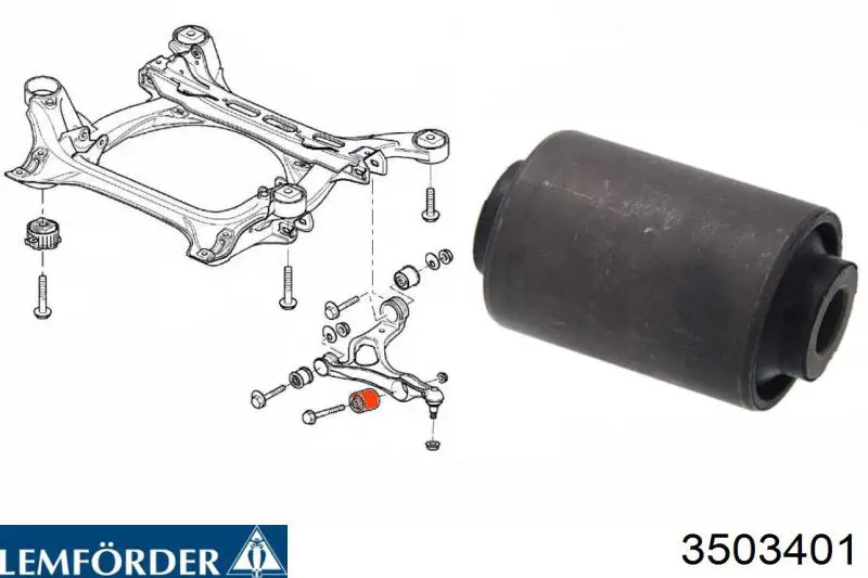 3503401 Lemforder Сайлентблок переднього нижнього важеля