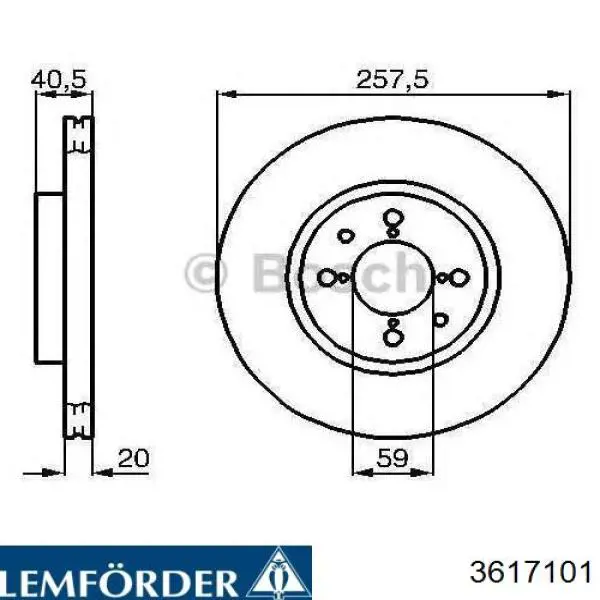 Важіль передньої підвіски нижній, правий 3617101 Lemforder