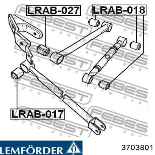 3703801 Lemforder тяга поздовжня задньої підвіски