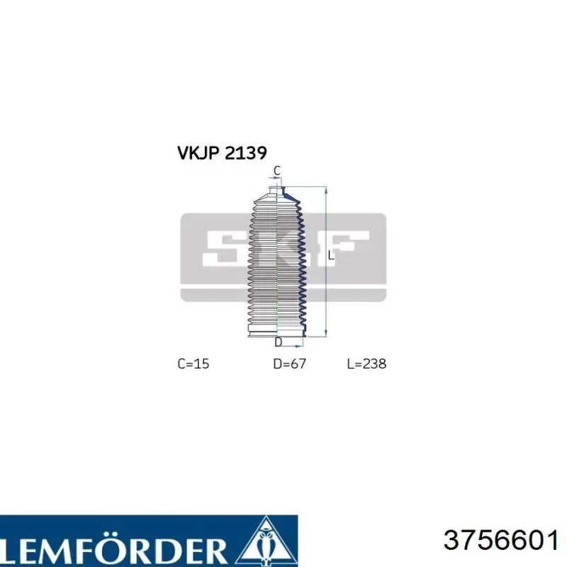 Купити 3756601 Lemforder Пильник тяги