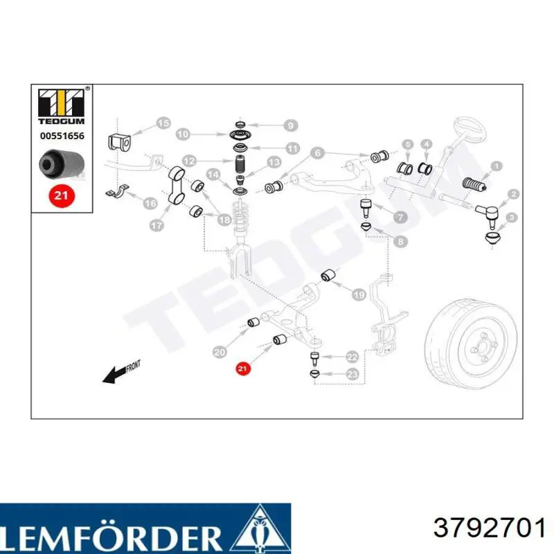 Купити 3792701 Lemforder Сайлентблок передньої підвіски