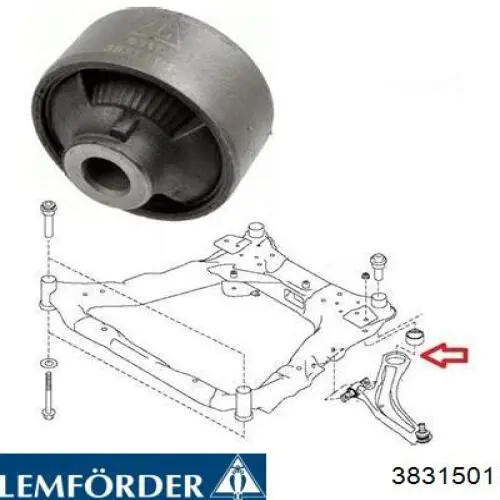 Купити 3831501 Lemforder Сайлентблок передньої підвіски