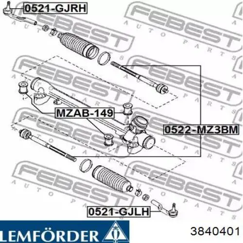 Купити 3840401 Lemforder Тяга рульова поздовжня