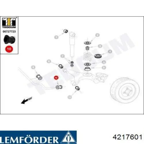 4217601 Lemforder Втулка стабілізатора заднього, зовнішня