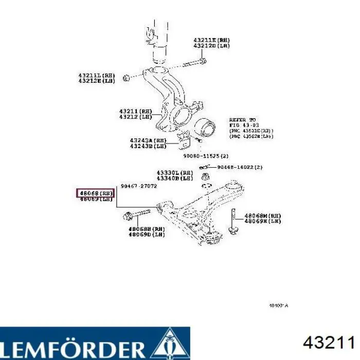 43211 Lemforder Кульові на авто