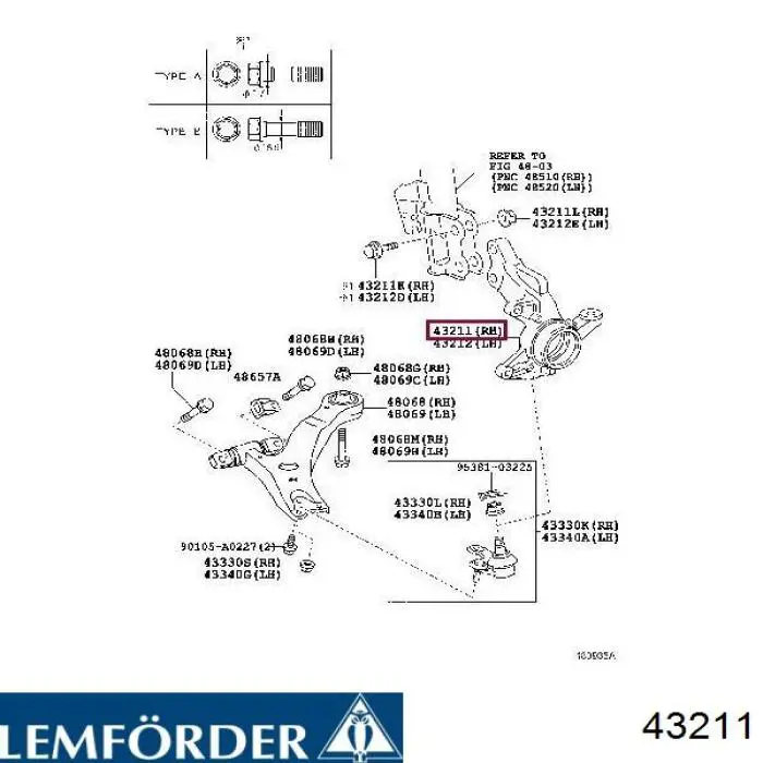 Кульова опора, нижня Lemforder 43211 ціна, від 17.30 USD