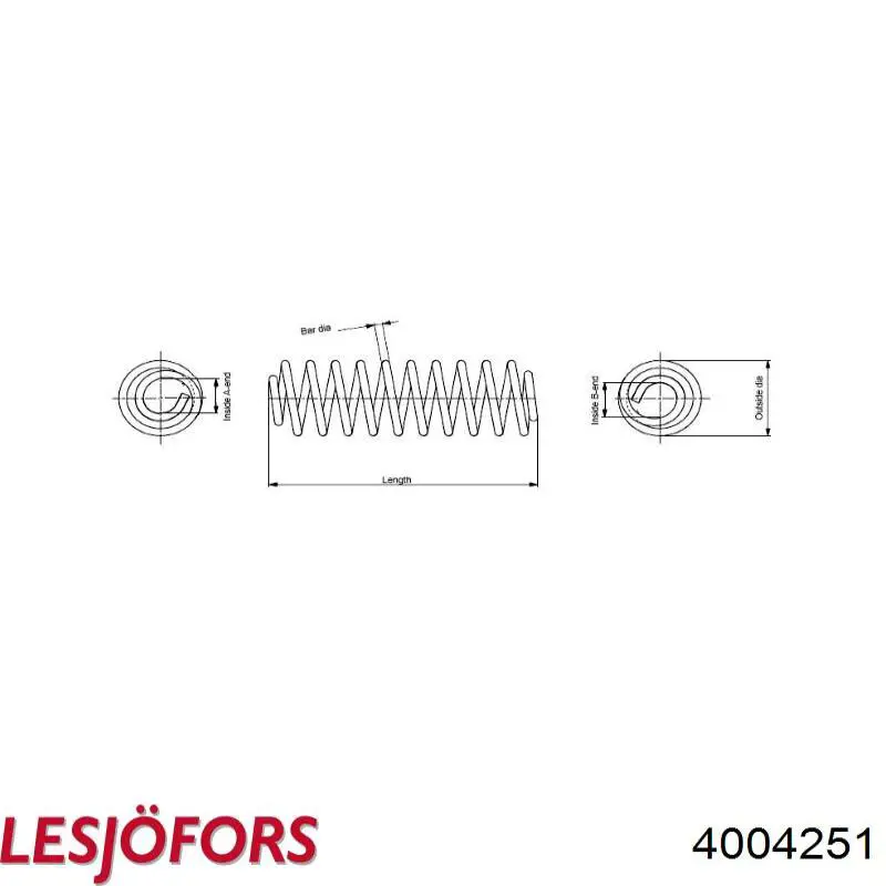 Пружина передня Lesjofors 4004251 ціна, від 25.01 USD