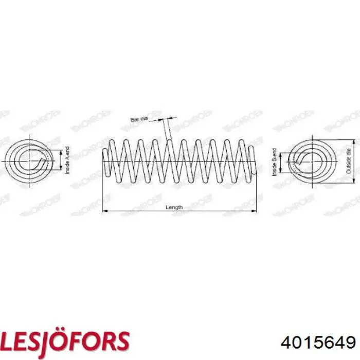 Пружина передня Lesjofors 4015649 ціна, від 34.63 USD
