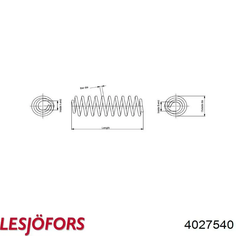 Пружина передня 4027540 Lesjofors