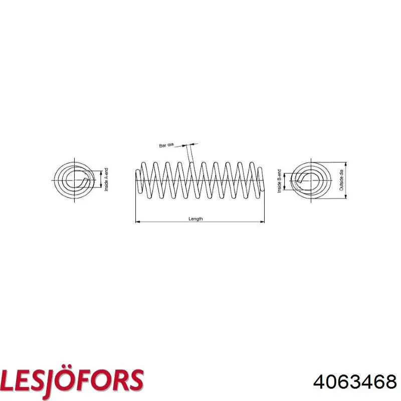 Пружина передня Lesjofors 4063468 ціна, від 21.04 USD