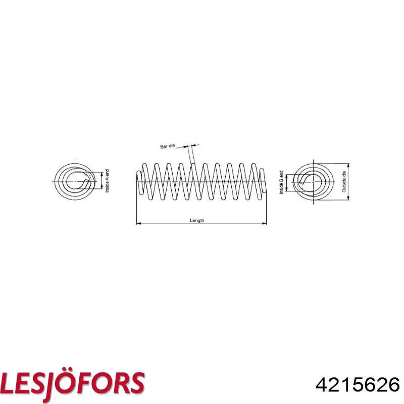 4215626 Lesjofors Пружина підвіски задня