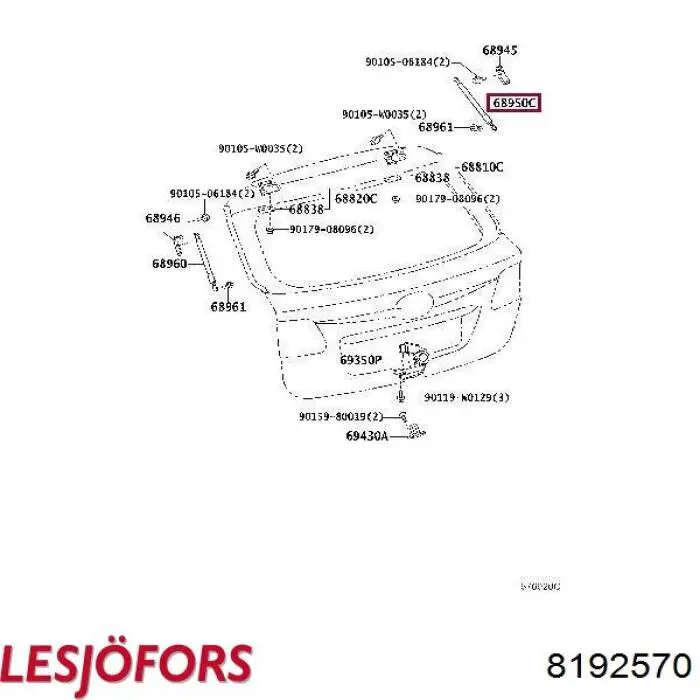 Амортизатор двері задньої Lesjofors 8192570 ціна, від 12.67 USD