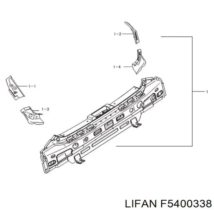 F5400338 Lifan бризковики задній, лівий