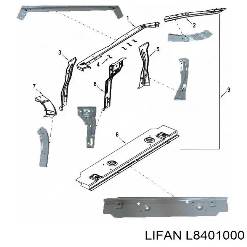 L8401000 Lifan супорт радіатора в зборі/монтажна панель кріплення фар