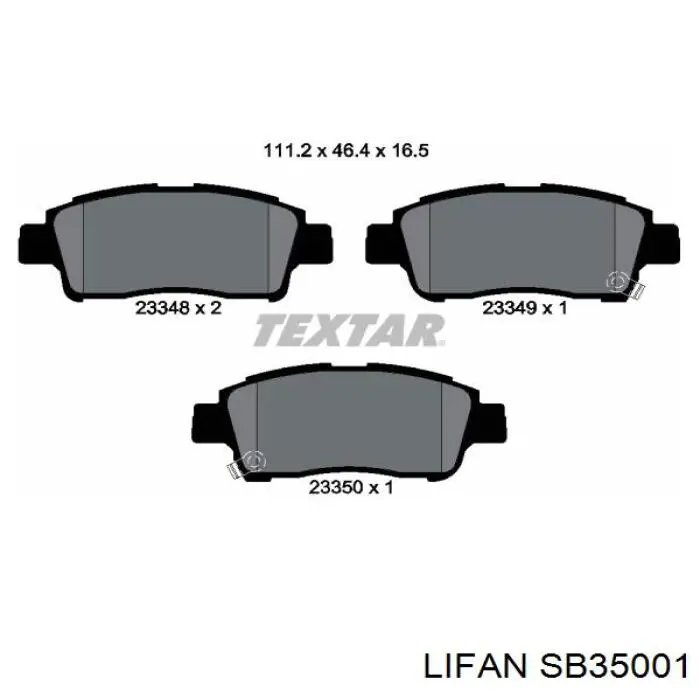 Гальмівні колодки Lifan SB35001 ціна, від 13.07 USD