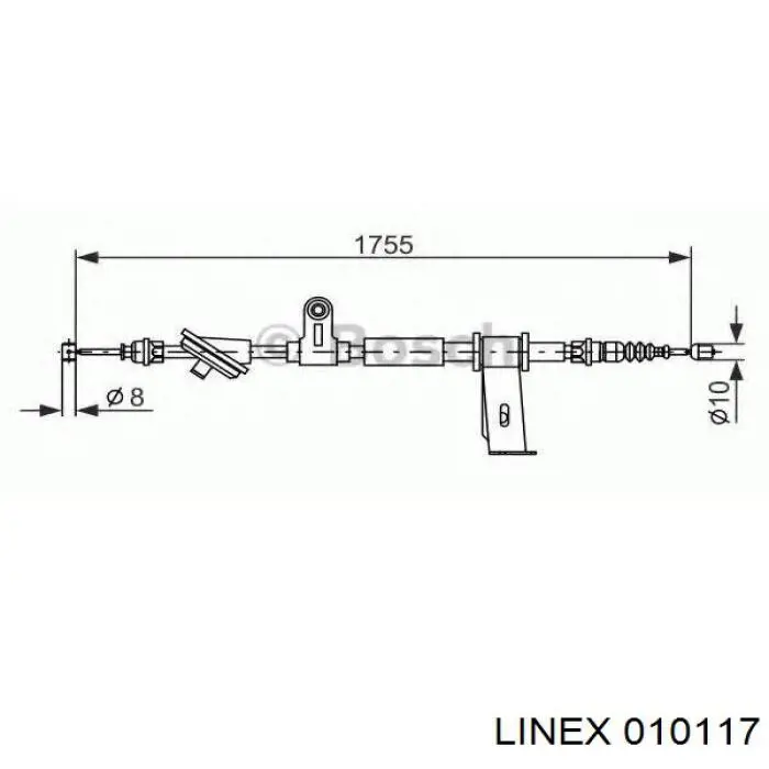 Трос стоянкового гальма задній лівий Linex 010117 ціна, від 14.28 USD