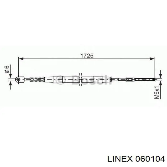 Трос ручного гальма задній, правий/лівий Linex 060104 ціна, від 6.79 USD