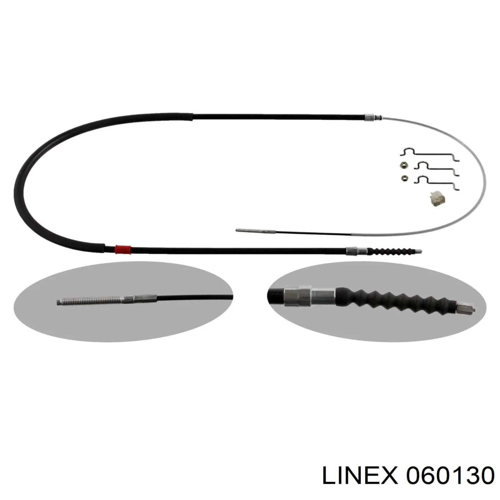 Трос стоянкового гальма задній лівий Linex 060130 ціна, від 9.42 USD