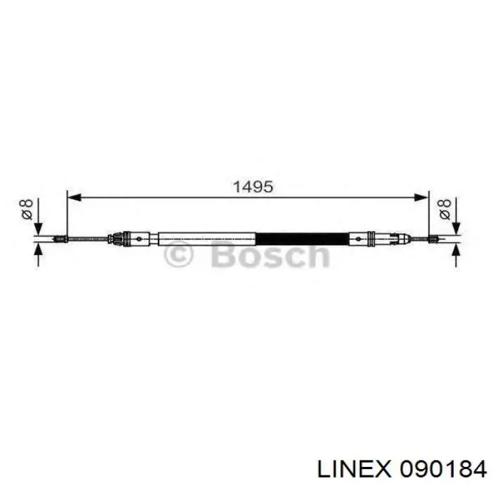 090184 Linex Трос ручного гальма задній, правий/лівий