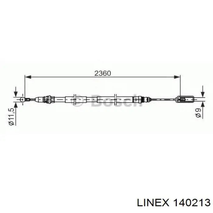 140213 Linex Трос ручного гальма задній, правий