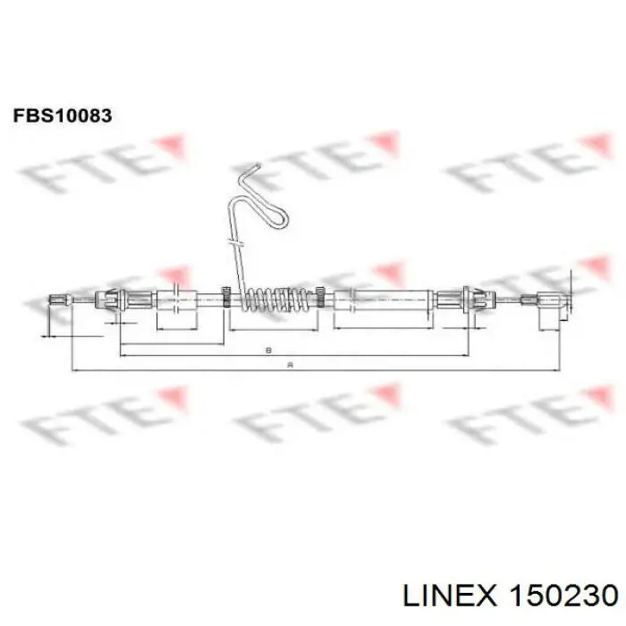 Трос стоянкового гальма передній Linex 150230 ціна, від 19.44 USD