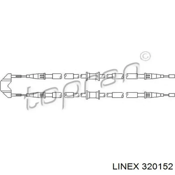 320152 Linex Трос ручного гальма задній, правий/лівий