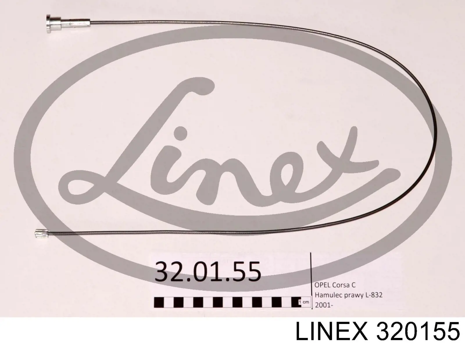 Трос ручного гальма задній, правий 320155 Linex