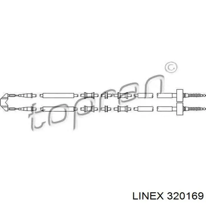 Трос ручного гальма задній, правий/лівий Linex 320169 ціна, від 27.21 USD