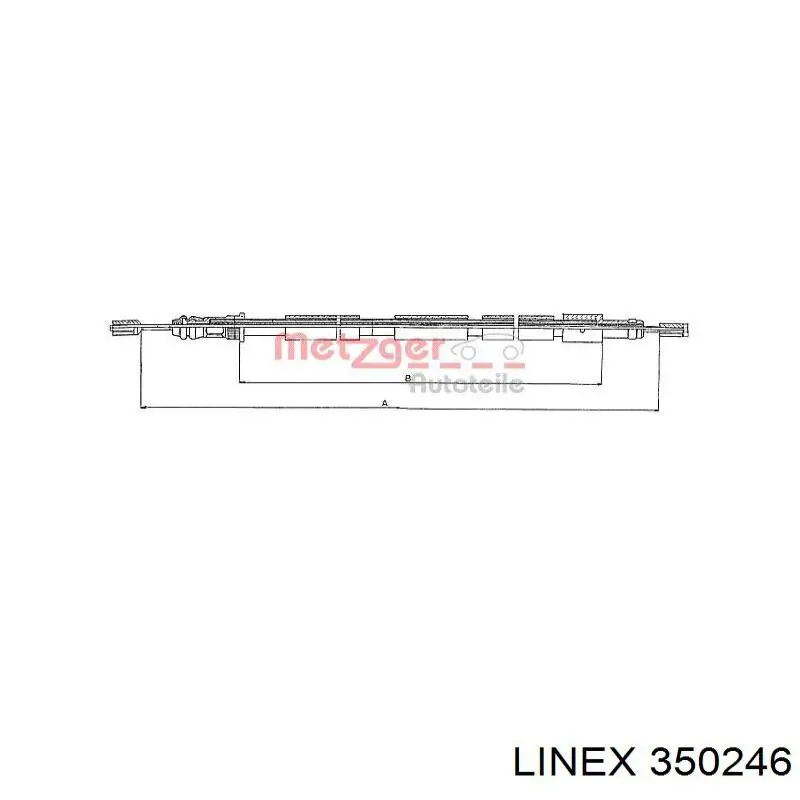 Купити 350246 Linex Трос ручного гальма задній, правий/лівий