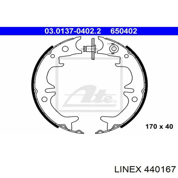 Трос стоянкового гальма задній лівий Linex 440167 ціна, від 16.09 USD