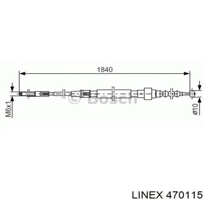 Трос ручного гальма задній, правий/лівий Linex 470115 ціна, від 6.87 USD
