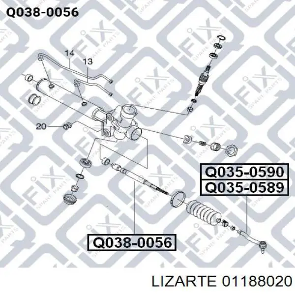 Купити 01188020 Lizarte Рульова рейка