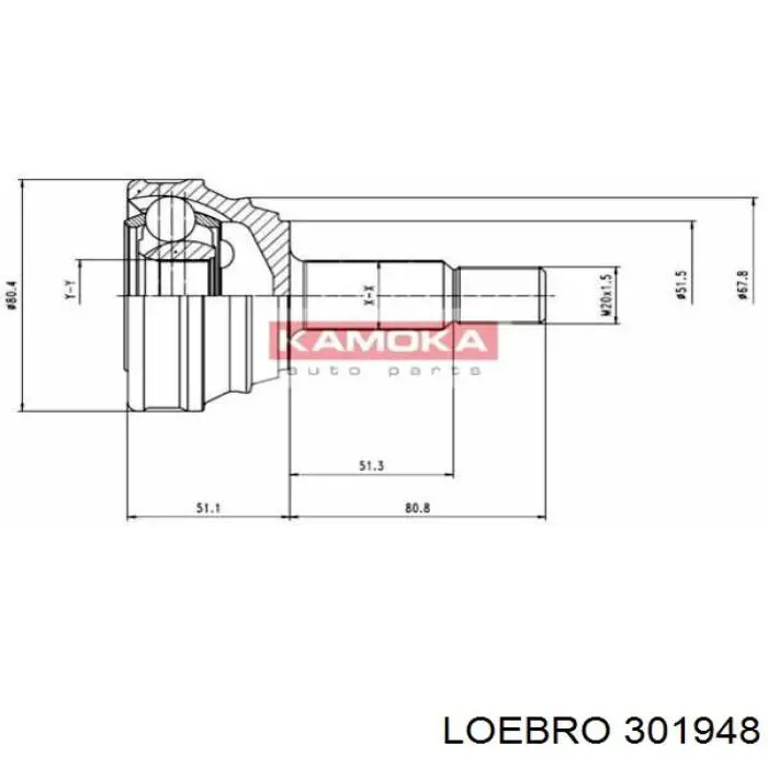 ШРУС зовнішній передній 301948 Loebro