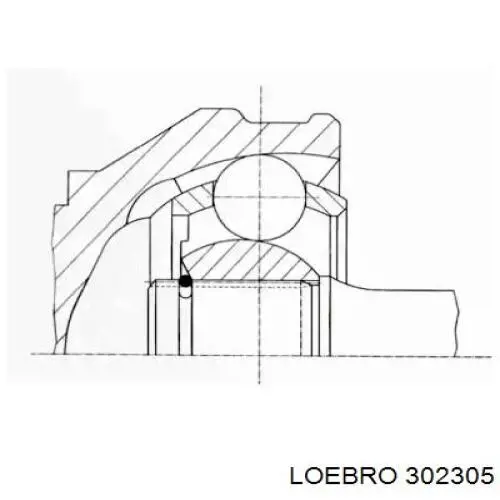 ШРУС внутрішній, передній 302305 Loebro