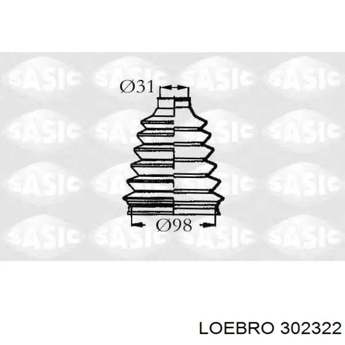 302322 Loebro пильник шруса зовнішній, передній піввісі