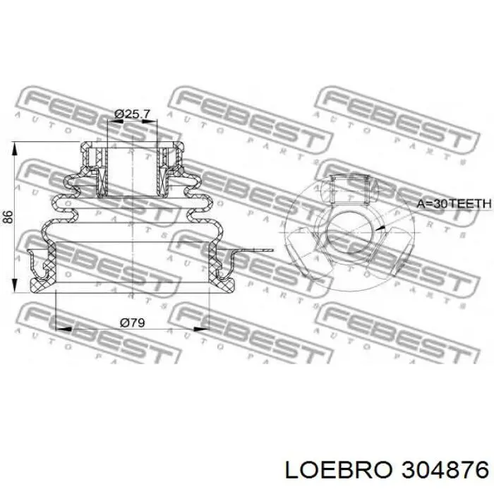 Пильник ШРКШа внутрішній лівий 304876 Loebro