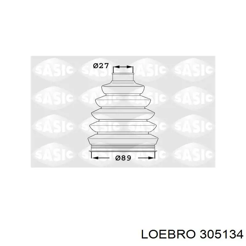 Пильник ШРУСа зовнішній, передній піввісі 305134 Loebro