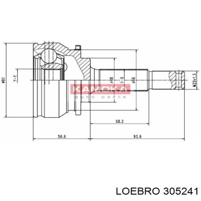 ШРУС зовнішній передній 305241 Loebro