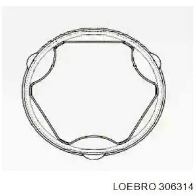 Пильник ШРУСа внутрішній, передній піввісі 306314 Loebro