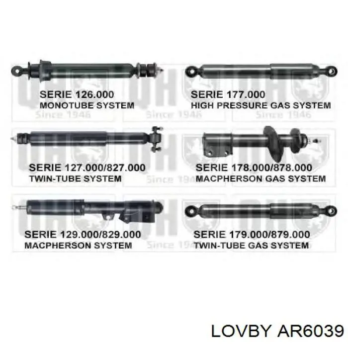 Амортизатор задній Lovby AR6039 ціна, від 37.22 USD