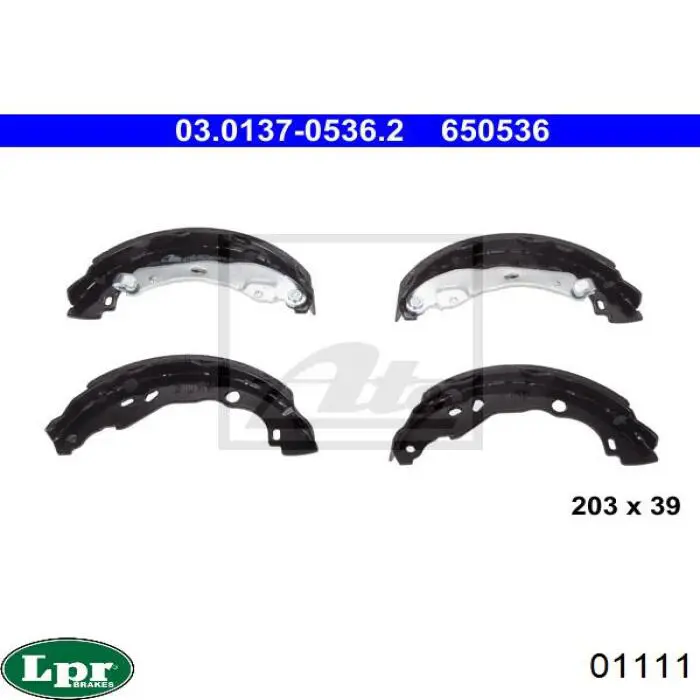 Колодки гальмові задні, барабанні 01111 LPR