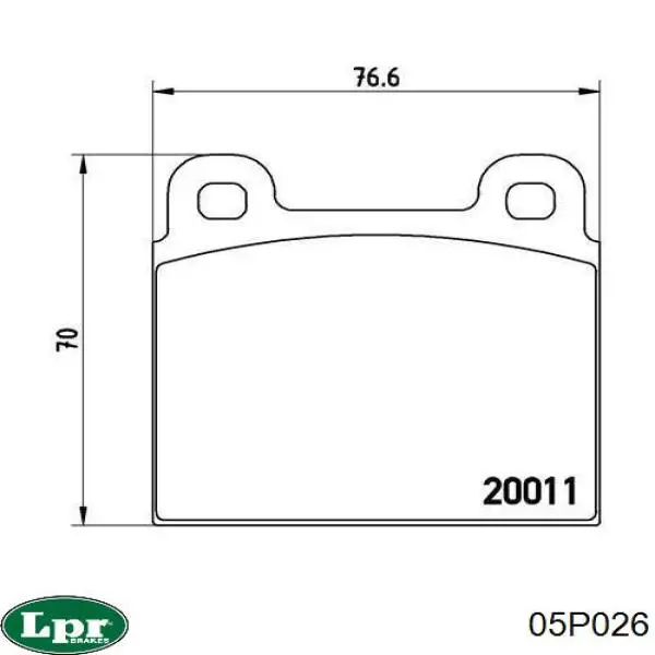 Колодки гальмівні передні, дискові 05P026 LPR
