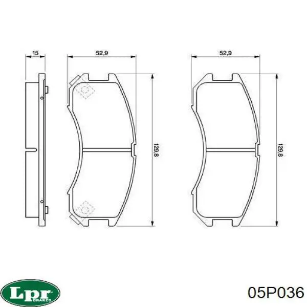 Гальмівні колодки LPR 05P036 ціна, від 13.99 USD