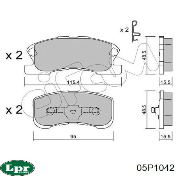 Купити 05P1042 LPR Колодки гальмівні передні, дискові