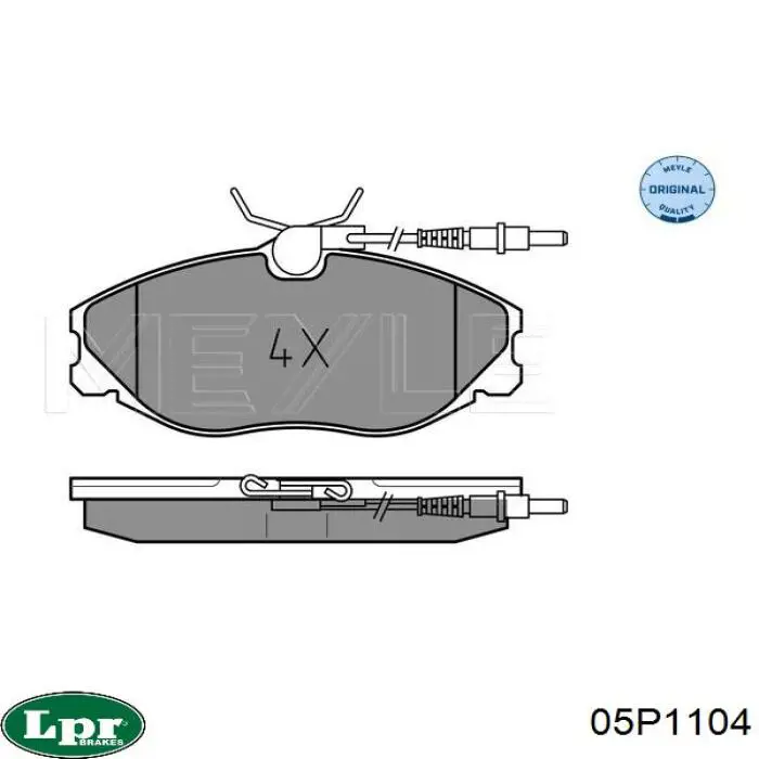 Передні тормозні колодки 05P1104 LPR